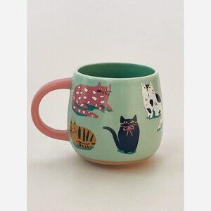 Cats Ceramic Mug – Bowl-Shaped 13.5oz with Gift Box